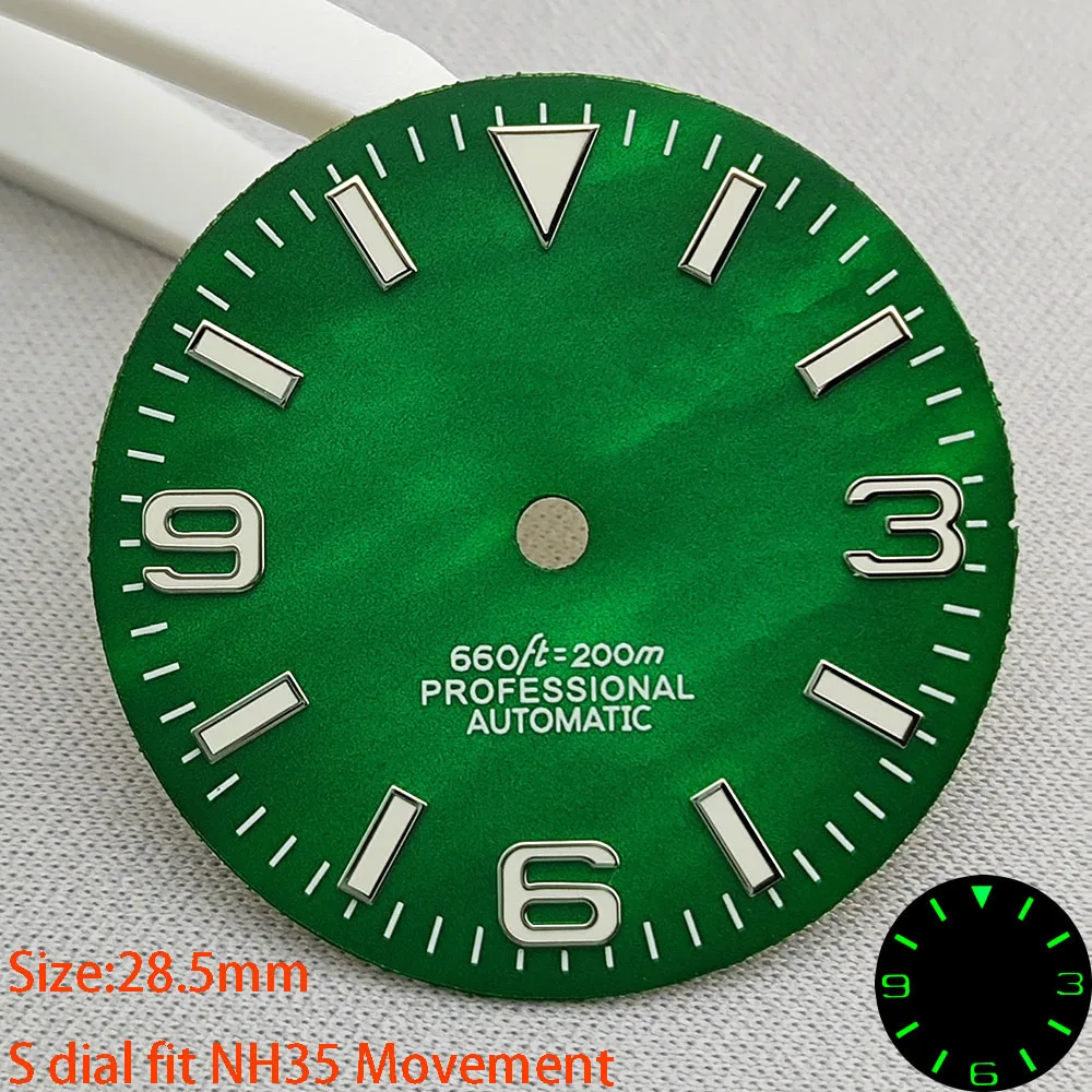 Quadrante dell'orologio da 28,5 mm Quadrante NH35 Quadrante S adatto per lo strumento di riparazione degli accessori dell'orologio con movimento NH35 NH36