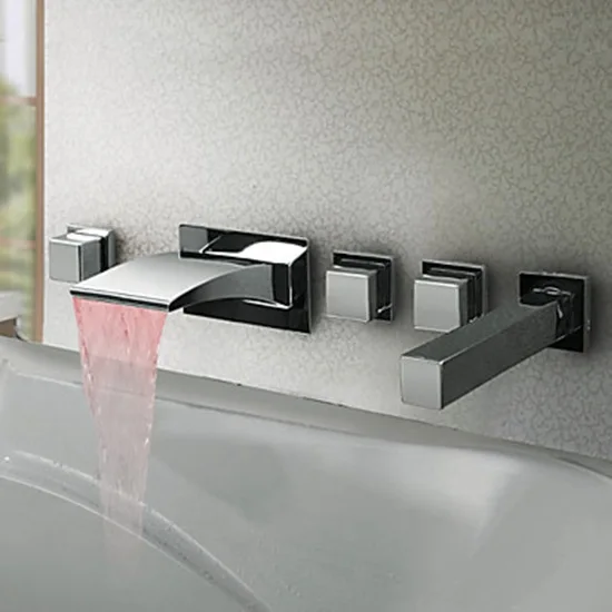 Wall Mounted 5 PCS Bath Tub Mixer Faucet Tap Wall Mount Shower Faucet Set