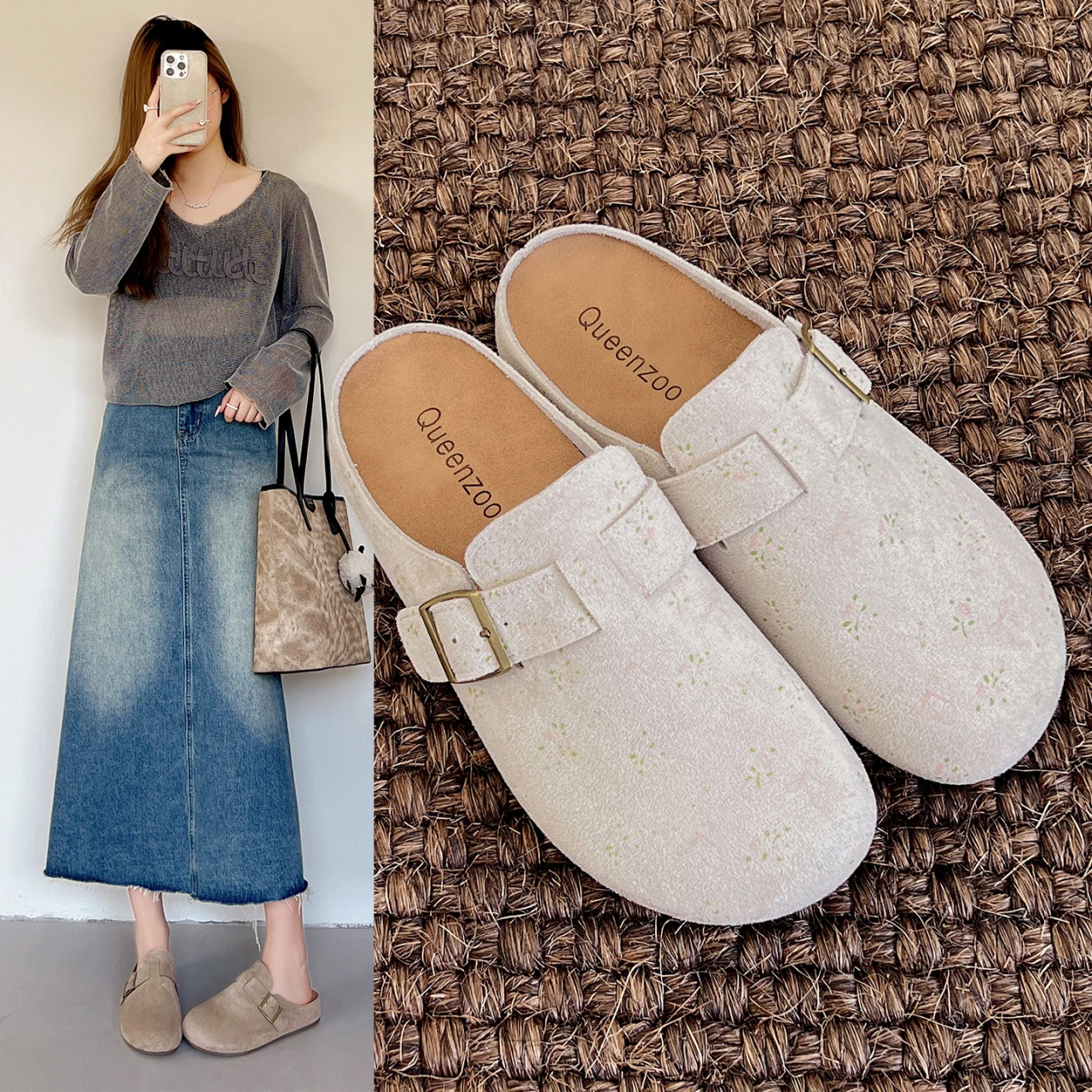 

Thick Heel Sandals Slippers Soft Wood Bottom Half Slippers Head Covering Women's Summer Fashionable Clogs Chinese Manufacture