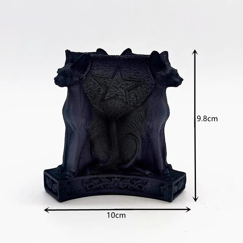 New silicone mold, three sided black cat candle holder, DIY concrete resin gypsum mold, Halloween decoration tools