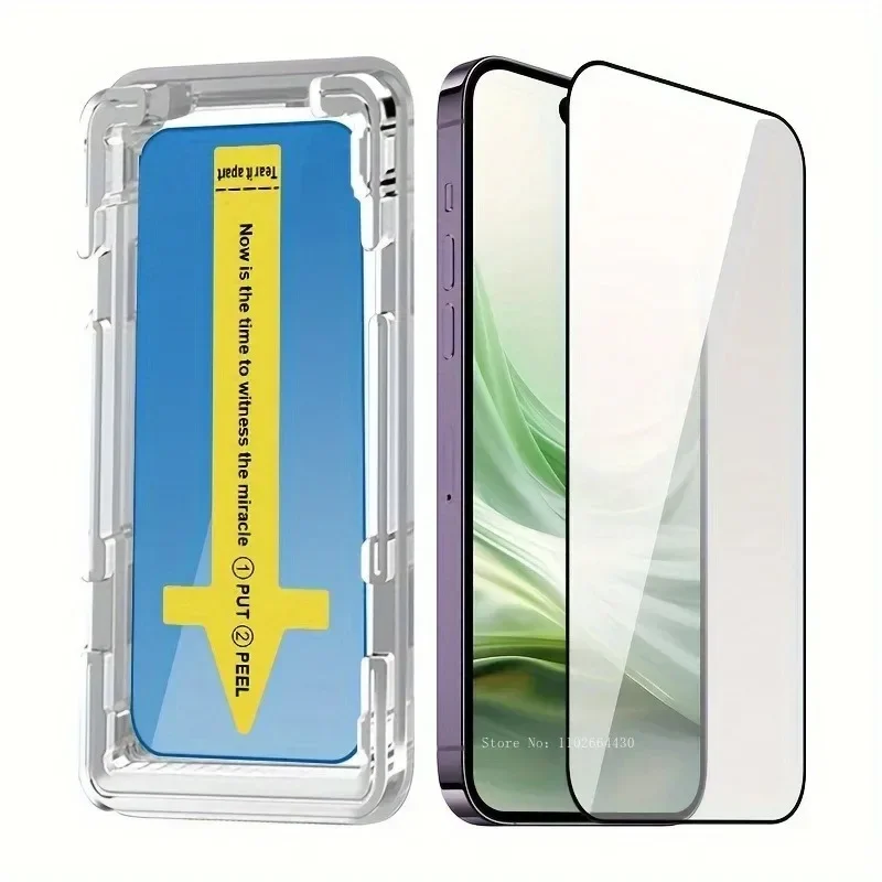 2Pcs Tempered Glass Screen Protectorfor For IPhone 16 15 14 Pro Max 12 13 Pro Mini X XR XS Max Easy One-Click Application