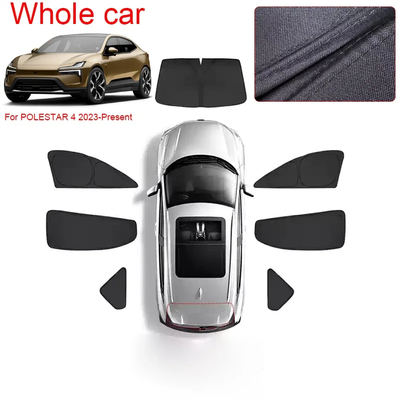 

Car Black Window Privacy Sunshade For POLESTAR 4 2023-Present Auto UV Block Sun Protection Interior Blackout Cover Accessory