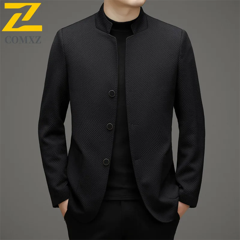 

COMXZ Mens Jacket Business Casual Lightweight Office Outdoor Formal Coat Windbreaker Slim Fit Blazer For Travel Golf Wedding
