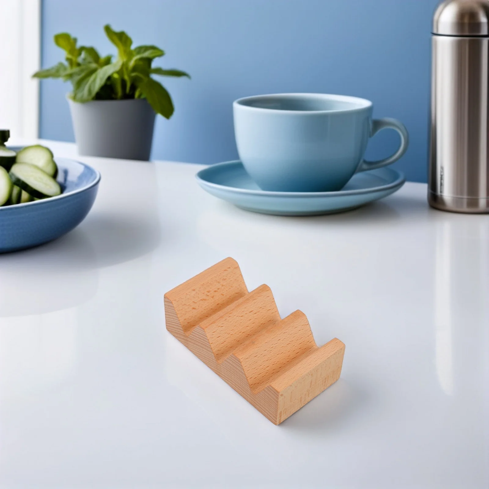 

3-Compartment Wooden Sushi Tray - Sashimi and Hand Roll Holder - Japanese Serving Display - Taco Rack for Tortillas - Sushi