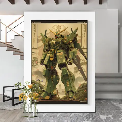 BANDAI Anime Mobile Suit Gundam Japan Style Canvas Poster Star Moving Wind Spirit New Wing  Action Wall Art Picture Home Decor