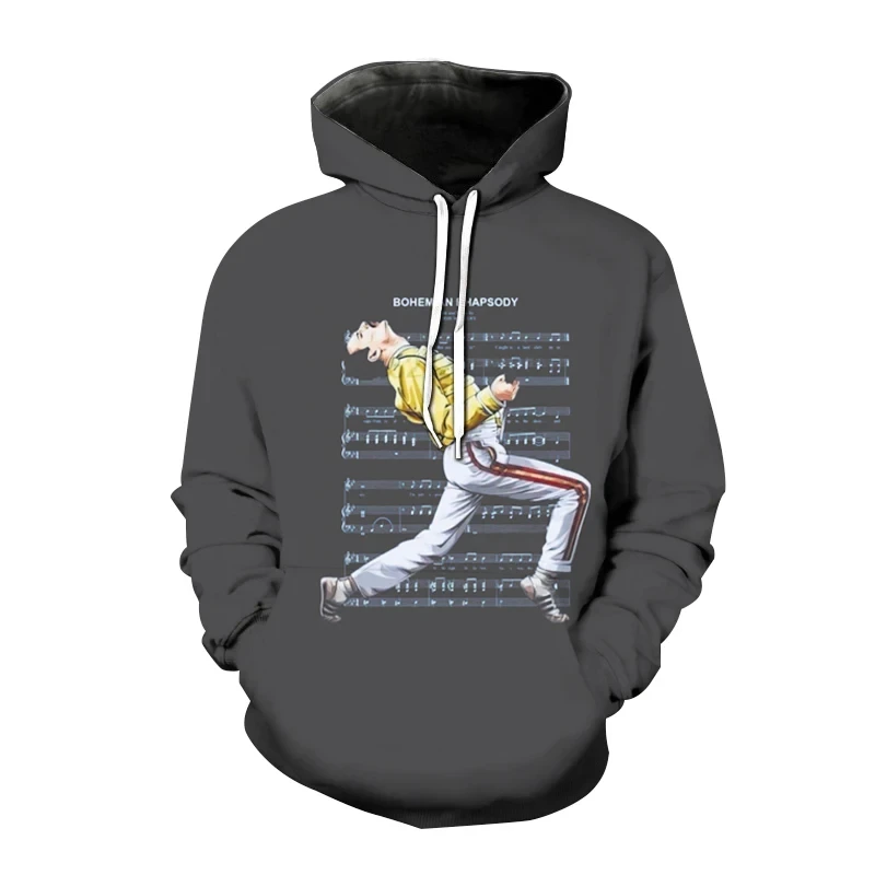 Hoodies Rock Queen Band Freddie Mercury 3d Print Sweatshirts Men Women  Hooded Oversized Hoodie Kids Pullover Sweatshirts Coat