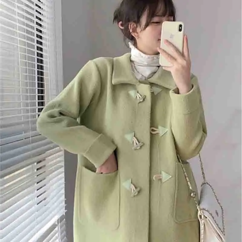 

Small Knitted Coat Women's Autumn And Winter Imitation Double-Sided New Korean Version Of Loose Short Woolen Coat