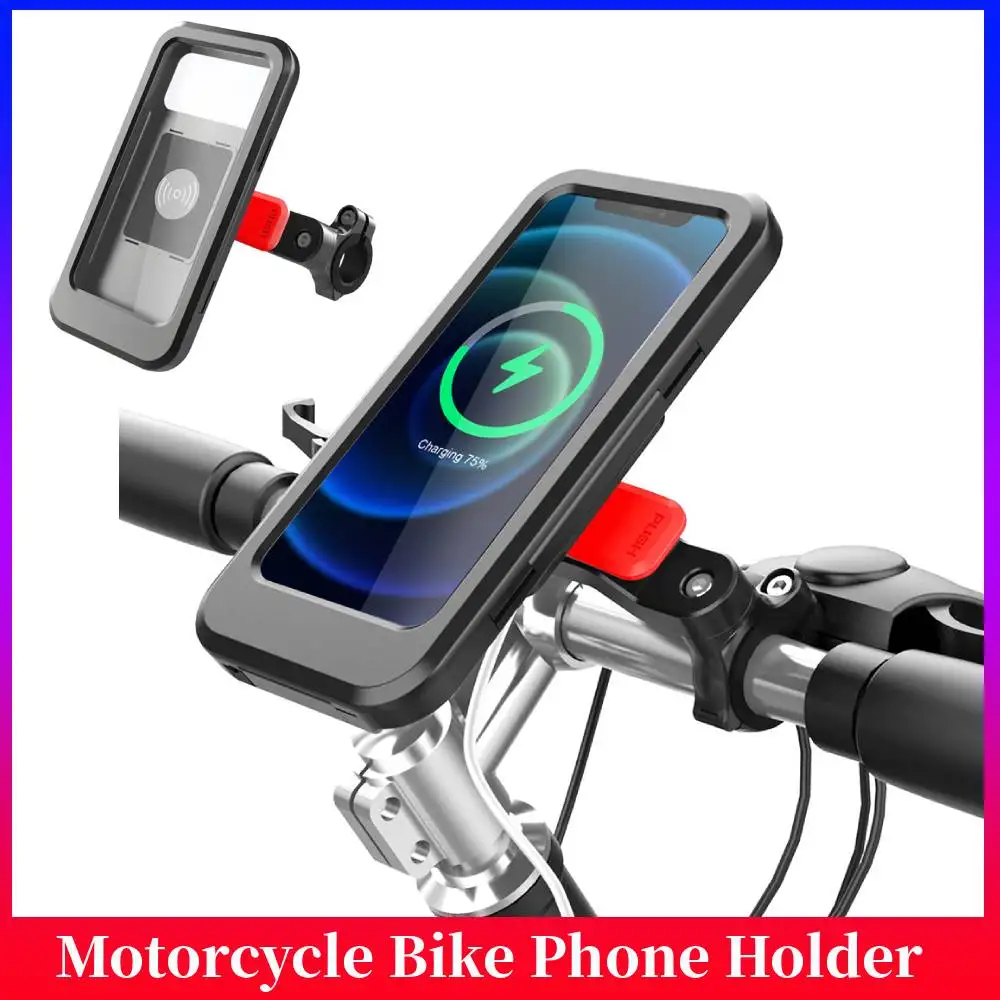 

Держатель для телефона на мотоцикл с беспроводной зарядкой, подставка для мобильного телефона на мотоцикл с быстрой беспроводной зарядкой USB, крепление для смартфона