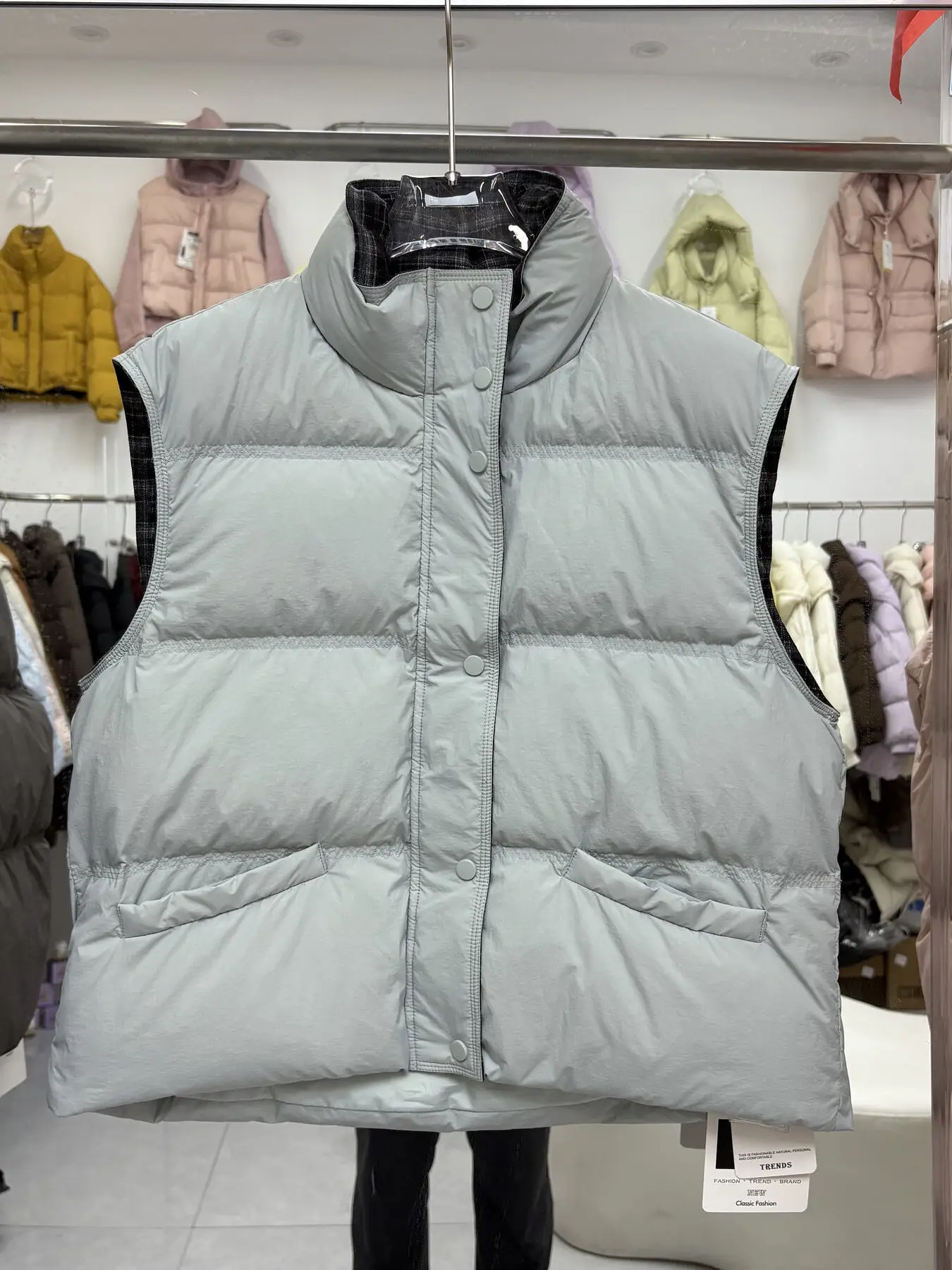 

Women's ort Puffer Vest Warm Stand Collar Loose Fit Memory Fabric oulder Pad Autumn Winter Korean Sle Quilted Jaet