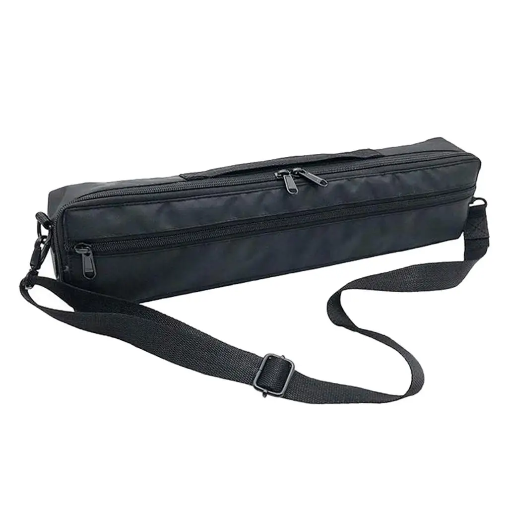 Durable 17 Holes Flute Case Cover Bag Black Plushed with Shoulder Strap Accs