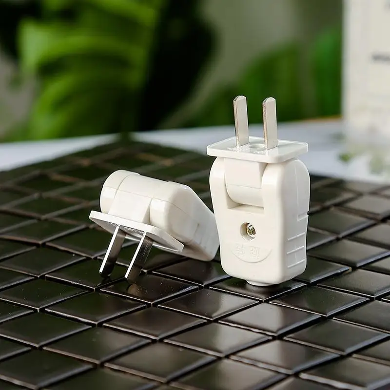 1PCS  Home Socket DIY Accessories 180 Degree Rotary Power Plug American Connection With Two Flat Foot Joint