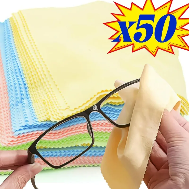 Solid Color Microfiber Glasses Cleaning Cloth High Quality Soft Double-sided Velvet Eyeglasses Lens Phone Screen Cleaning Wipes