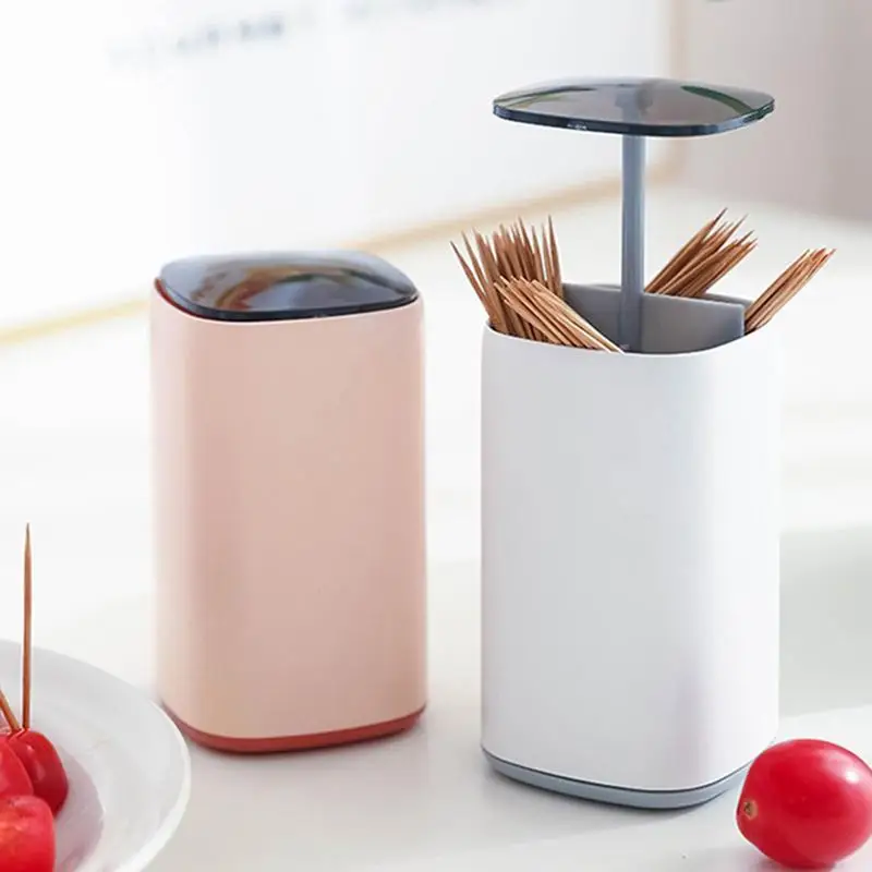 

Toothpick Holder Large Toothpick Organizer Automatic Push Type Toothpick Dispenser High Quality Toothpick Canister For Home
