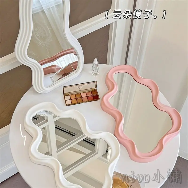 Nordic Cloud Vanity Makeup Mirror Modern Art Special-shaped Decorative Mirrors for Home Wall Bedroom Desk Decoration