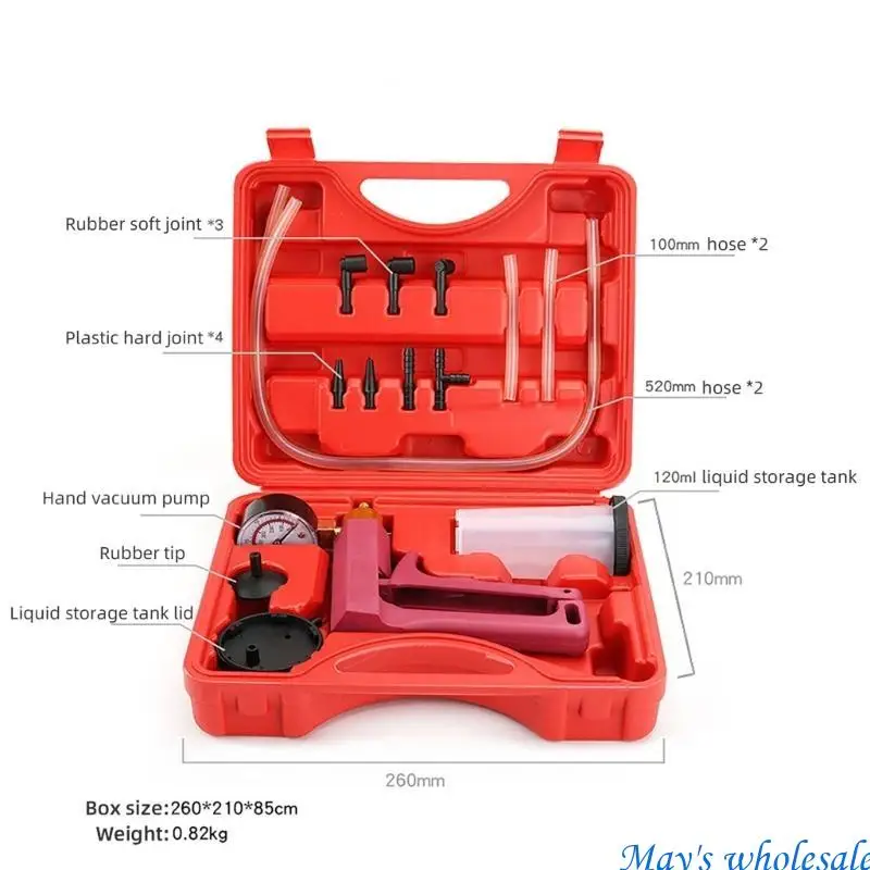 Brake Bleeder with Hand Vacuum Automotive Brake Fluid Bleeding Set 448A