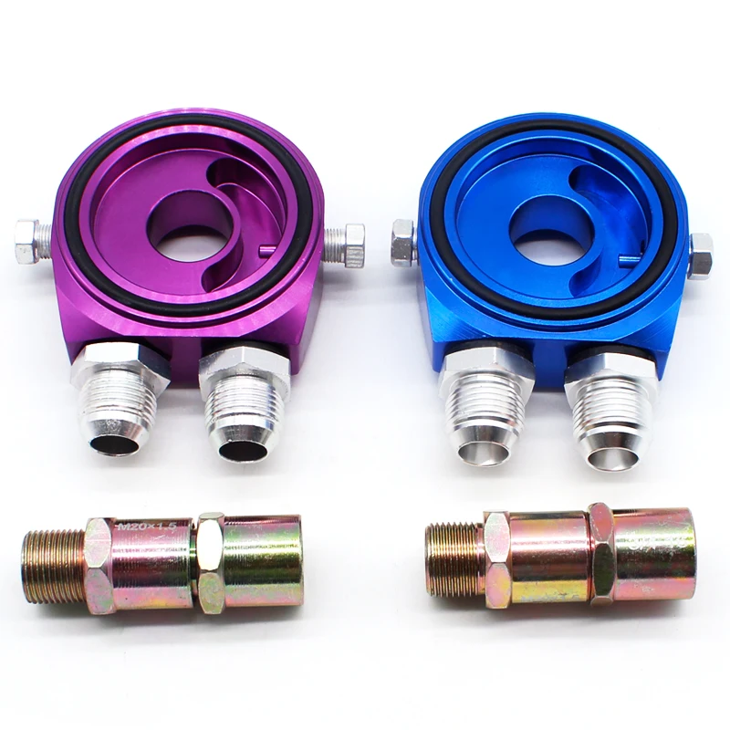 

1pcs-Car Aluminum Universal Oil Filter Sandwich Adapter For Oil Cooler Plate Kit AN10 With M20 X 1.5 Fitting