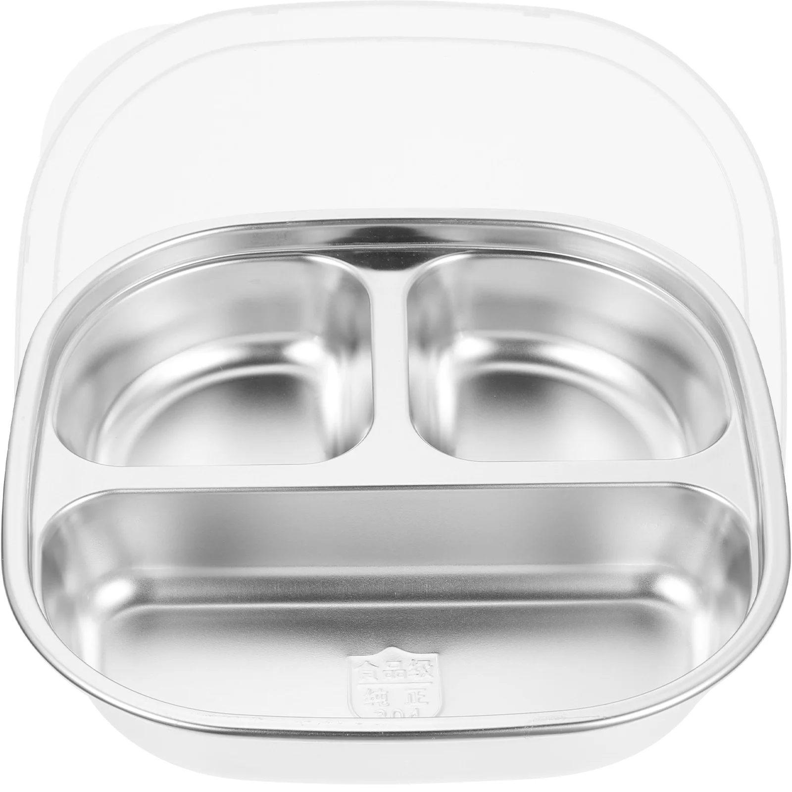 

304 Stainless Steel Dining Plate Food Plates Dividers Dinner Containers Reusable Tray for Adults Kids Picnic Camping