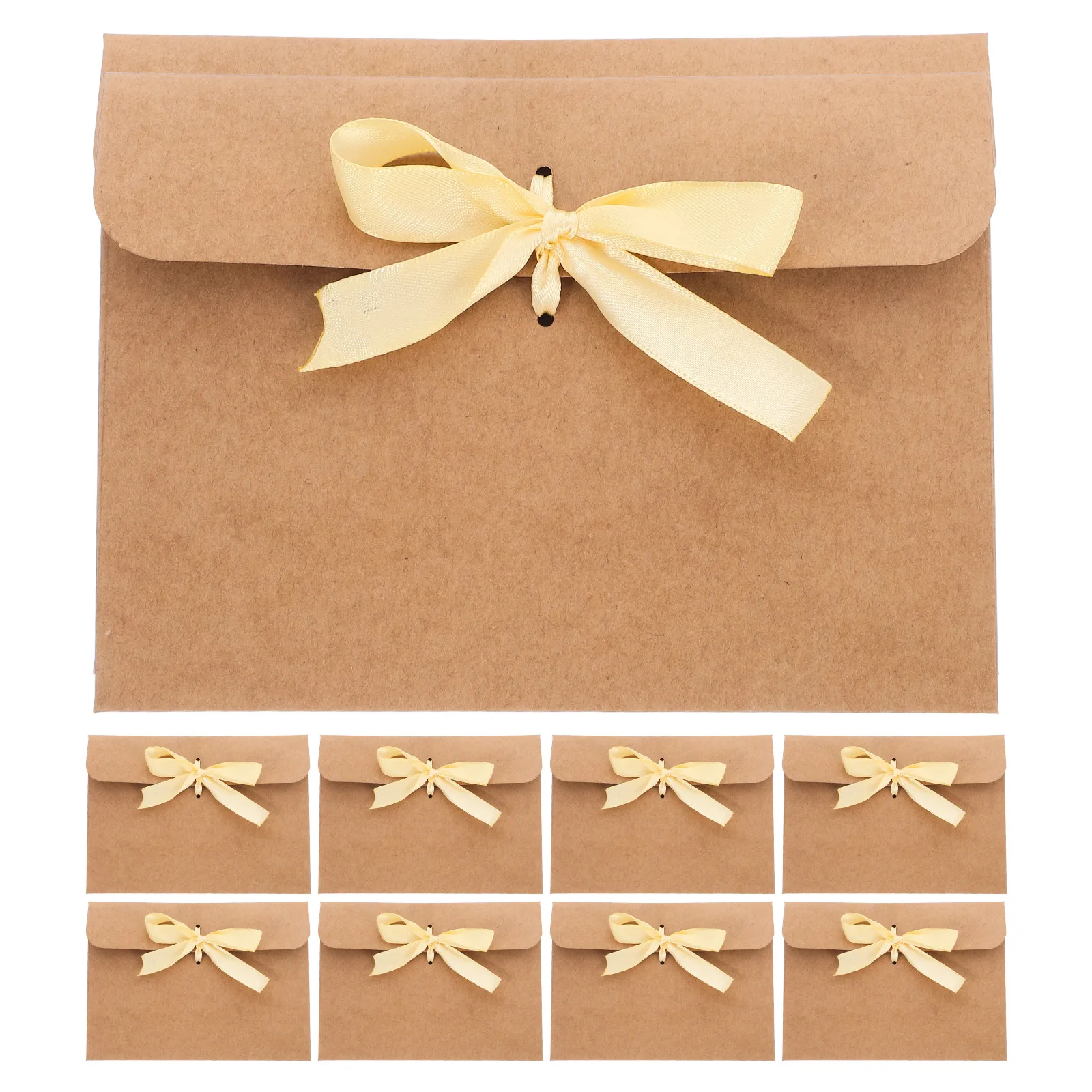

50 Pcs Bow Envelope Christmas Money Card Holders Envelopes for Invitations with Knot Business Mailing Ribbon Chinese Hongbao