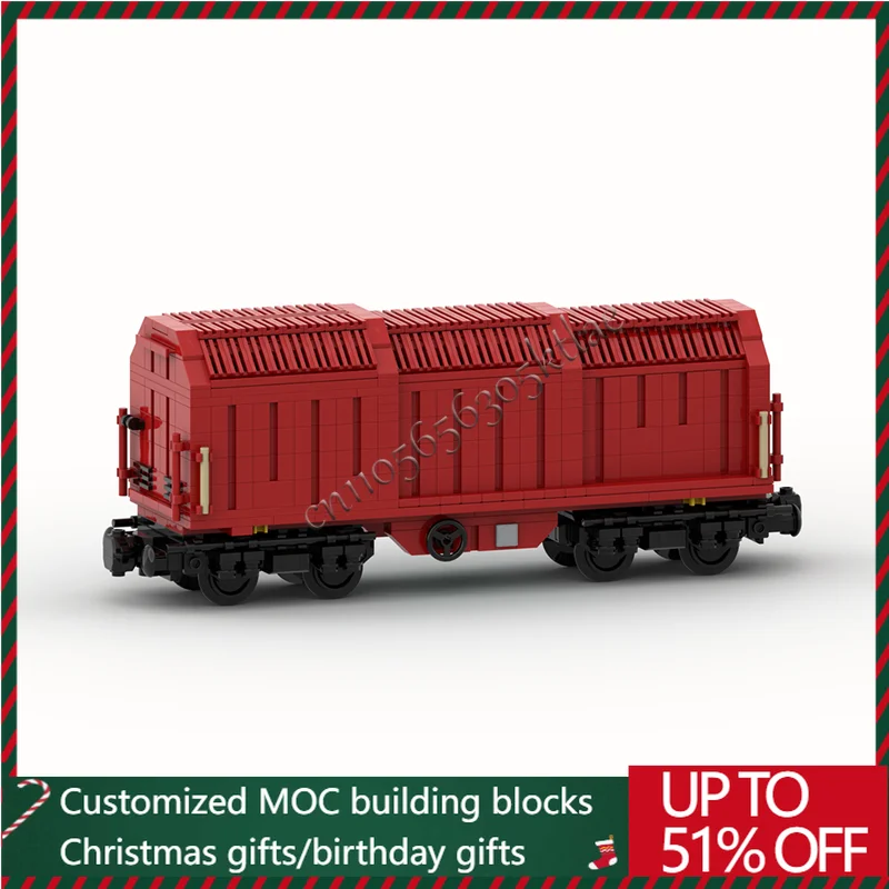 

690, Лидер продаж, красный грузовой поезд, модель каретки, технология, строительные блоки, креативные детские игрушки, изысканные подарки на день рождения