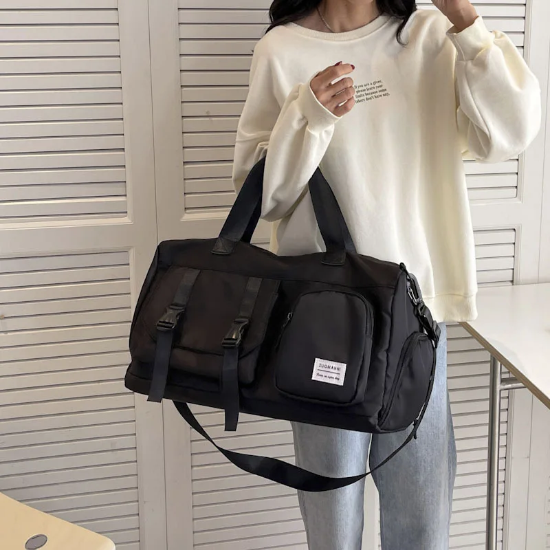 

Waterproof Travel Duffle Bag with Separate Shoe Compartment Dry Wet Separate Gym Handbag Crossbody Bag for Yoga Short Trip