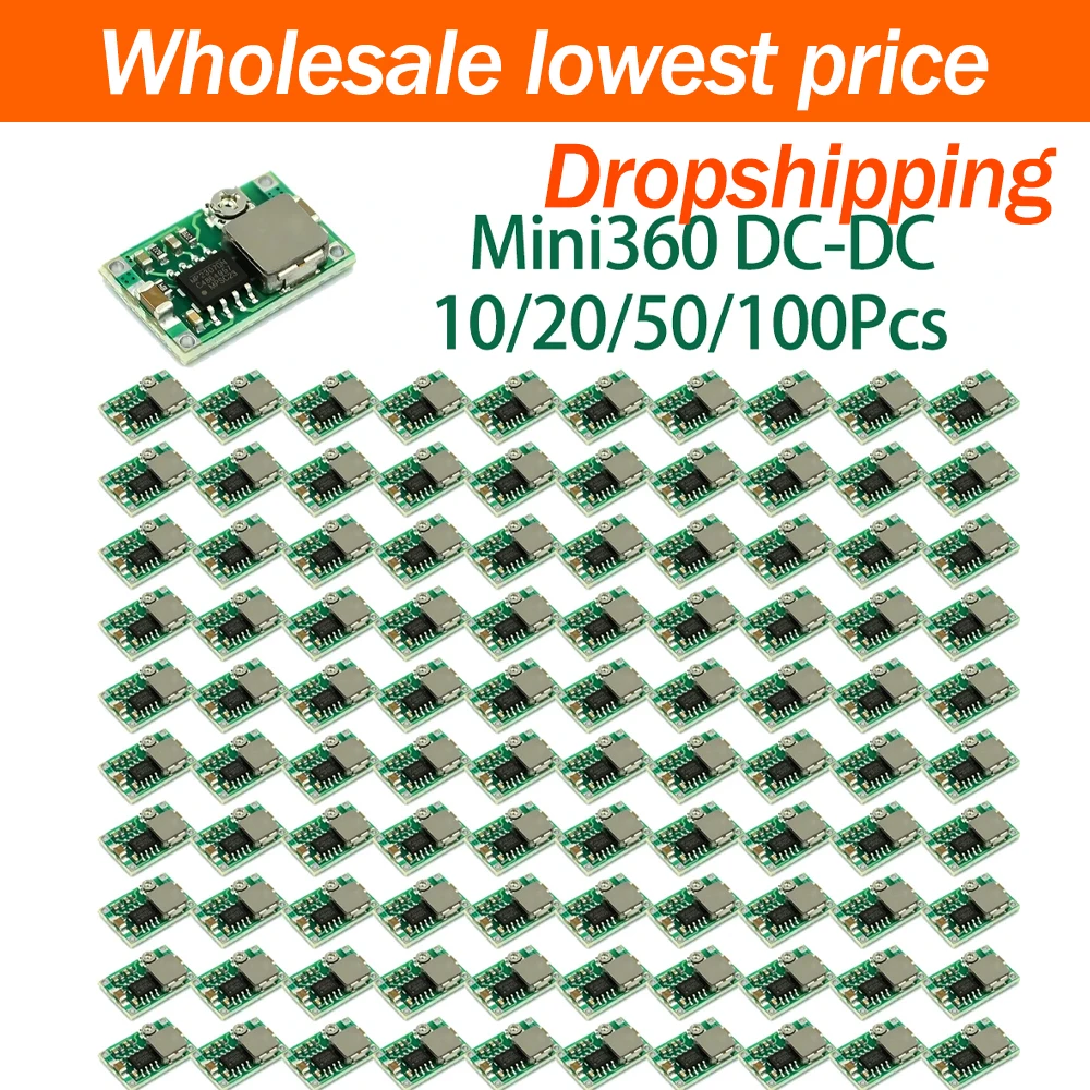 10/20/50/100Pcs Mini360 DC-DC Buck Module Mini Power Regulator for Car and RC Model Upgraded Alternative to LM2596