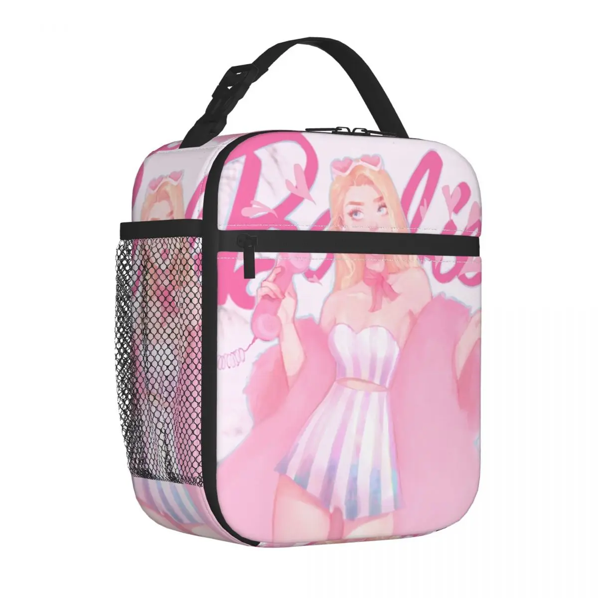 Custom Barbies Anime Manga Doll Lunch Bag Cooler Thermal Insulated Lunch Box for Women Kids School Food Portable Tote Bags