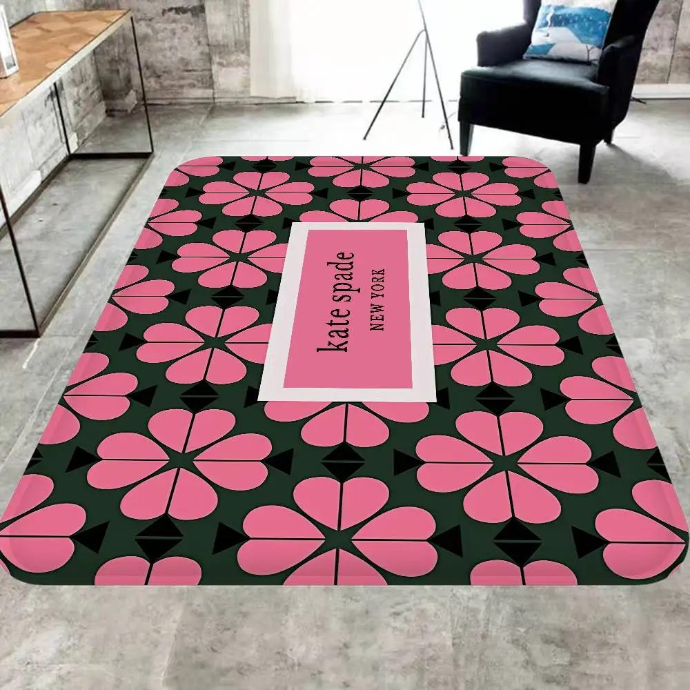 K-Kate Classic S-Spade Flower Room Mats Nordic Style Home Doormat Bathroom-Toilet Mats Bedroom Hotel Decor Mat