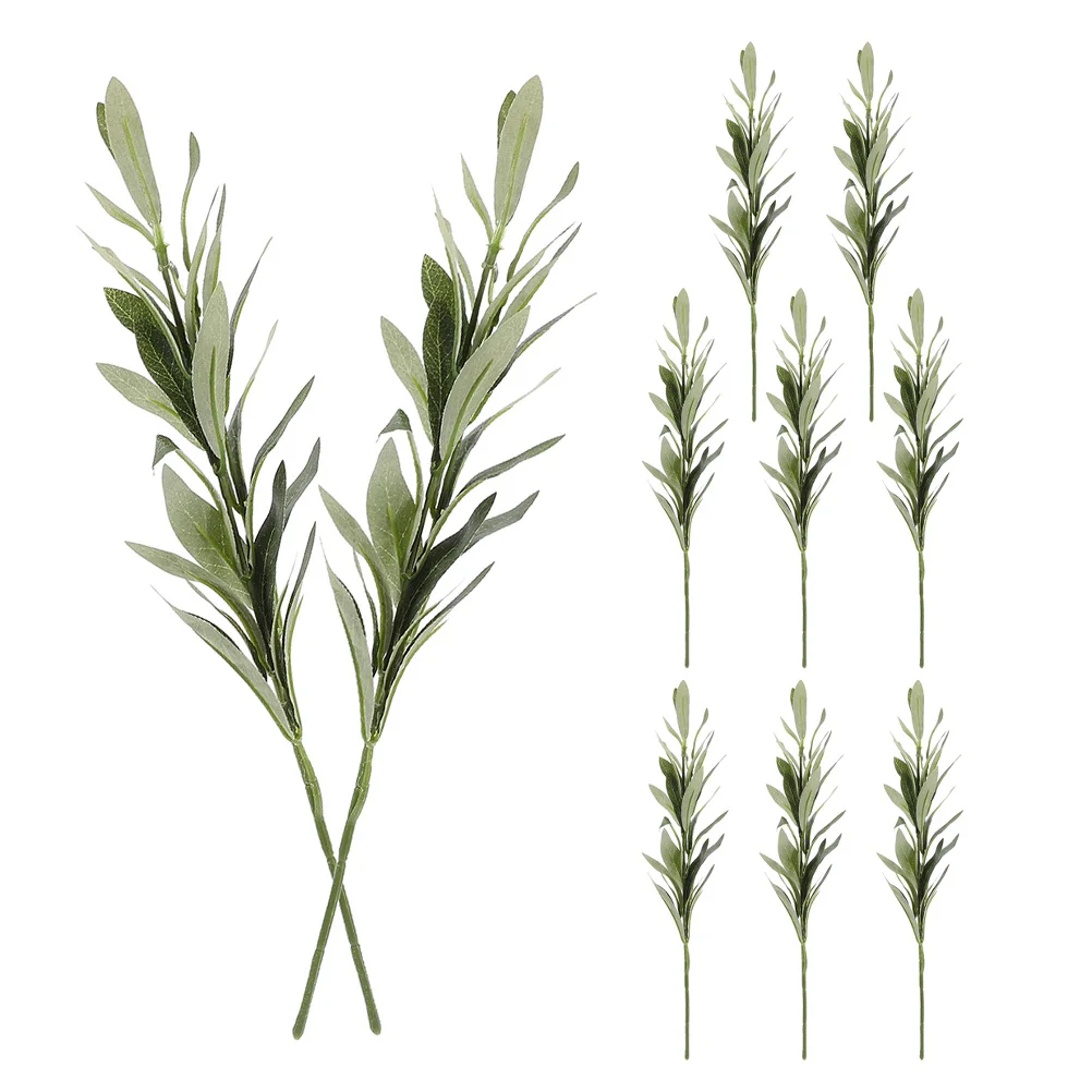 

10Pcs Faux Olive Branches Artificial Greenery Stems Realistic Fake Plant Stems for Vase Home Decor Wedding Office Centerpiece