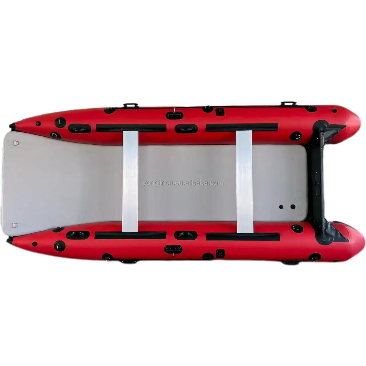 10.8 Ft Inflatable Catamaran Inflatable Boat Dinghy Mini Cat Boat Gray