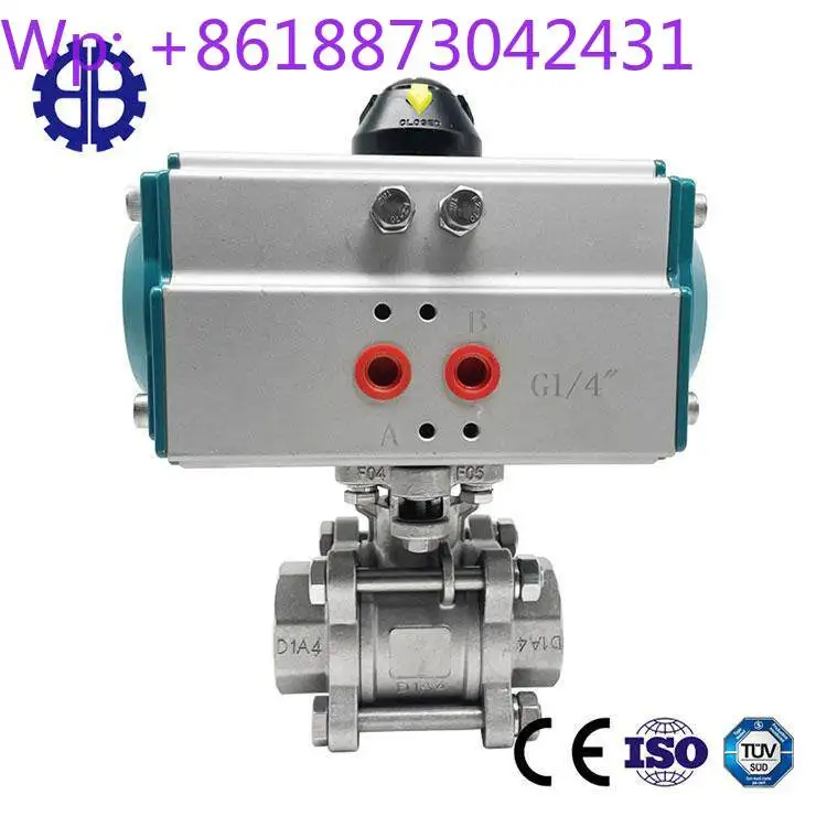 New pneumatic wire buckle ball valve Q611F-16P one piece/two pieces/three pieces, three-way threaded ball valve DN50