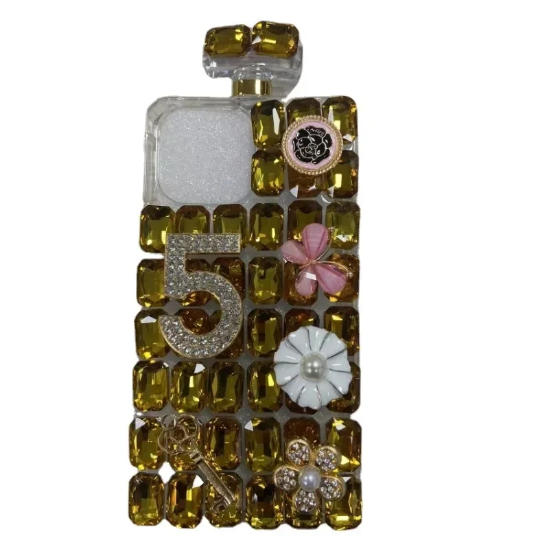 Botella de Perfume con diamantes de imitación, funda 3D para iPhone 16pro 15pro 14pro 13pro Bling Diamond Glitter Crystal Luxury 15 14 13 12 11 Pro Max