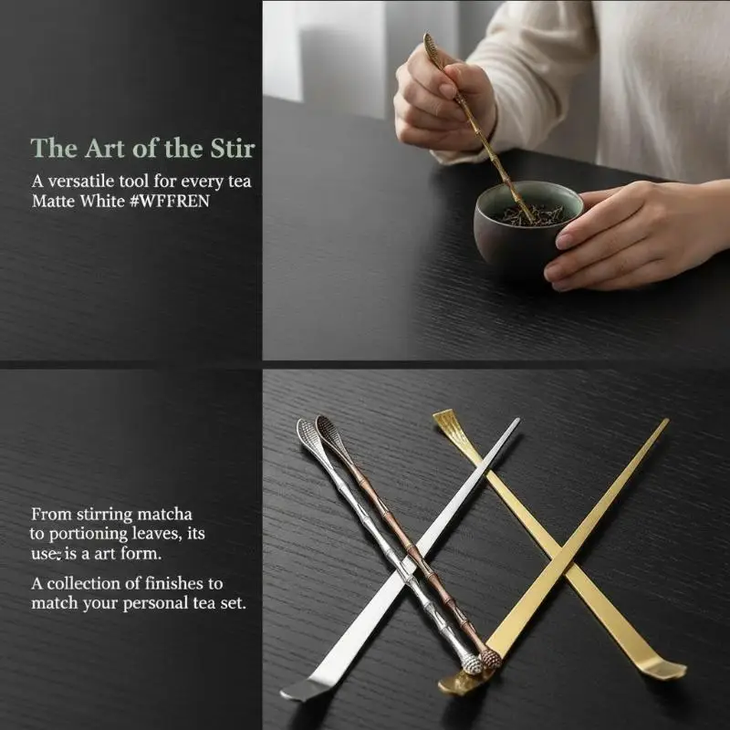 Stainless Steel Tea Sticks With Japanese Traditional Matcha Scoop Teaware For Tea Ceremony Kitchen Leaf Tea Tool