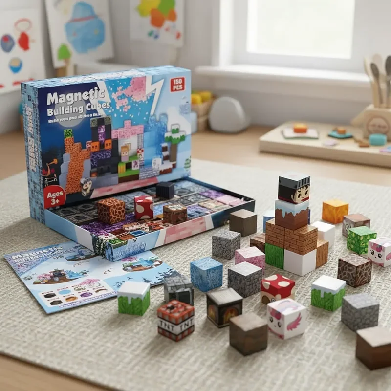 Zestaw Kreatywnych Klocków Magnetycznych 150 Elementów Magma Forest Bezpośrednie Montaż Bezpośrednie Zabawki Edukacyjne STEM Zestaw Budowlany dla Dzieci Najlepszy Prezent w Pudełku