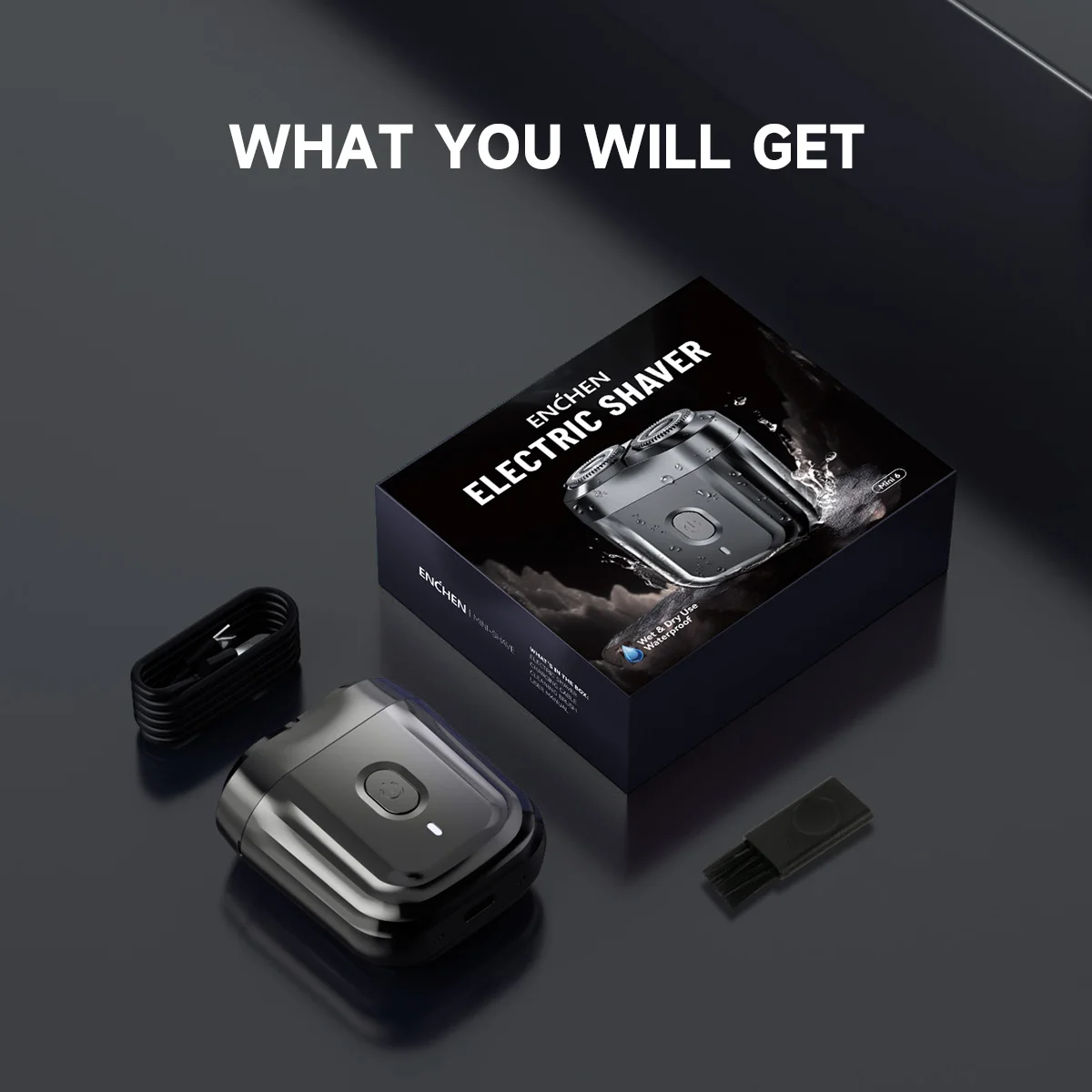 ماكينة حلاقة كهربائية برؤوس مرنة ثنائية الاتجاه من ENCHEN Mini6 مقاومة للماء حتى 60 دقيقة من الحلاقة اللاسلكية مع رأس قاطع مغناطيسي