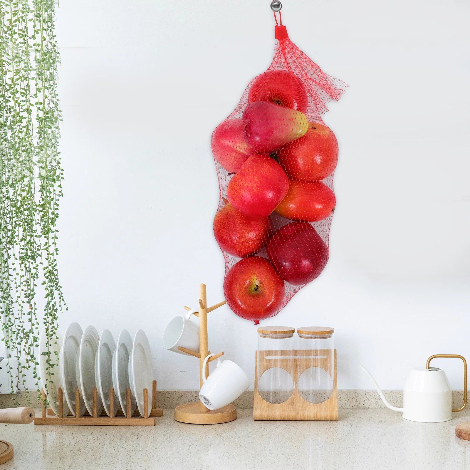 100 bolsas de almacenamiento para hervir y cocinar, redes de soporte para melón, red roja para frutas, vapor de almeja