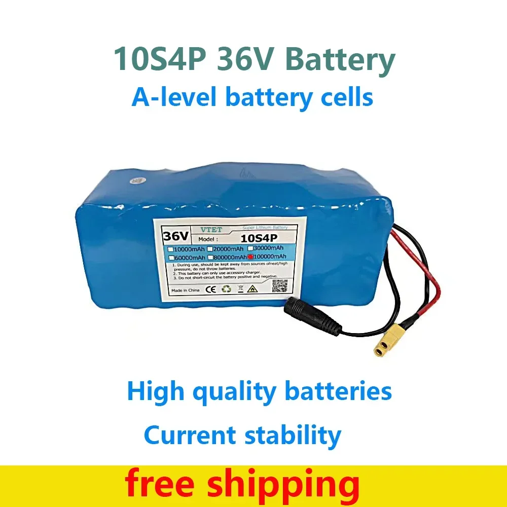 New 2024 36V 10S4P 20Ah Battery Pack 1000W High Power Battery 100000mAh High Quality High Range+42V2A Charger