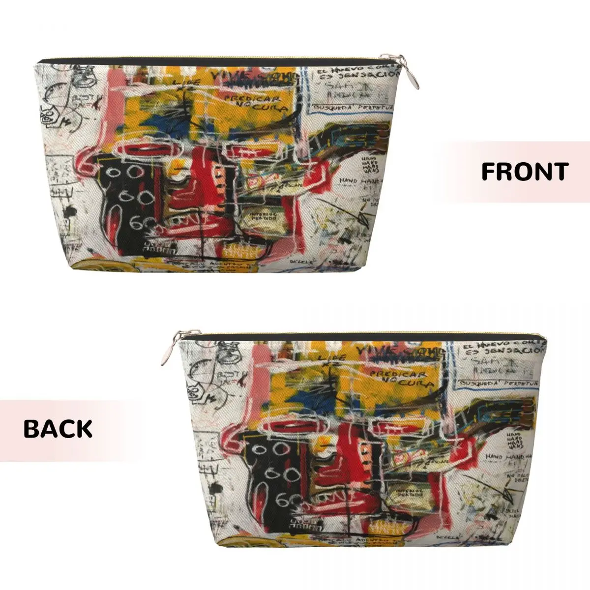 Custom Crown By Michel Jean Basquiats Makeup Bag for Women Travel Cosmetic Organizer Kawaii Graffiti Art Storage Toiletry Bags