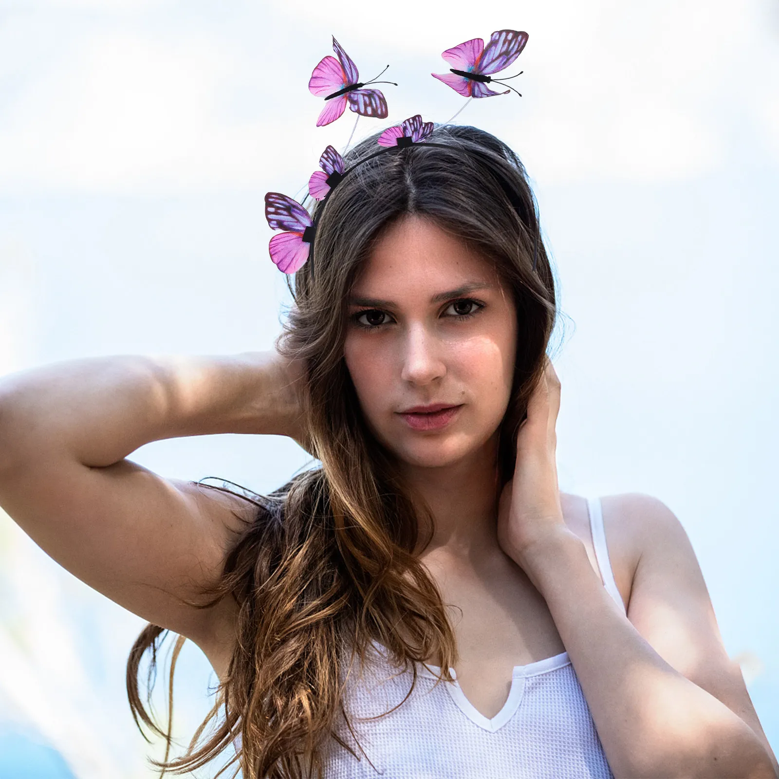 11Pcs 3D Butterflies Headdress Hair Clip Kit Stylish Hair Hoop Set for Party Gathering Photo Prop Costume Dress Up Accessory