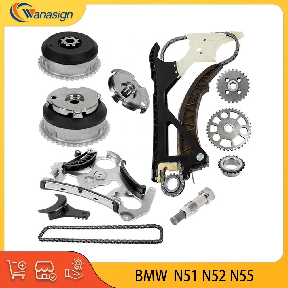 

AUTO ENGINE PARTS Timing Chain Kit w/ Oil Pump Guide Cam VVT Gear Set For BMW 330i X3 X5 N51 N52 N55 3.0L L6 GAS 3.0T 2006-2024