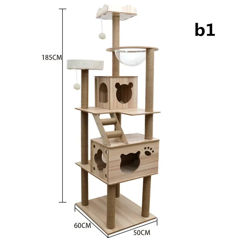 Manufacturer Wholesale Modern Cat Tower Climbing Frame Cat Trees Scratcher For Small Pet Wooden House Condo