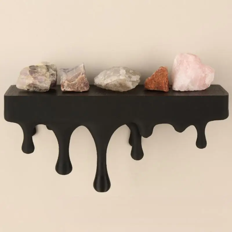 3D Print Melting Floating Wall Shelf Irregular Drip Plastic Wall Mount Shelves Art Display Holder For Bedroom Home Decoration