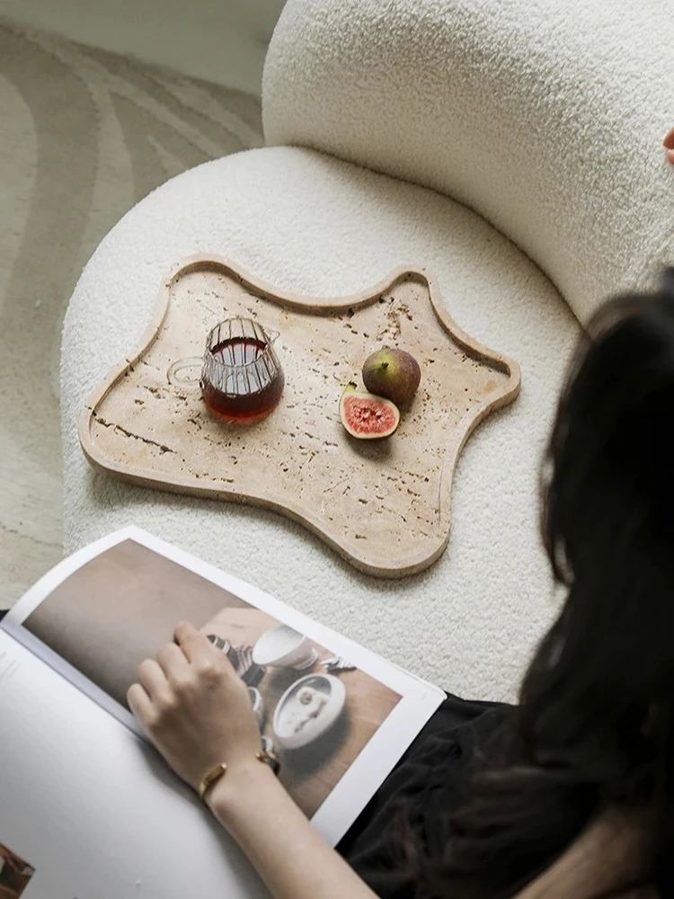 

Alien Starfish Shaped Vintage Natural Travertine Tray | Jewelry Organizer for Vanity & Dresser Bathroom Coffee Table Decor Dish