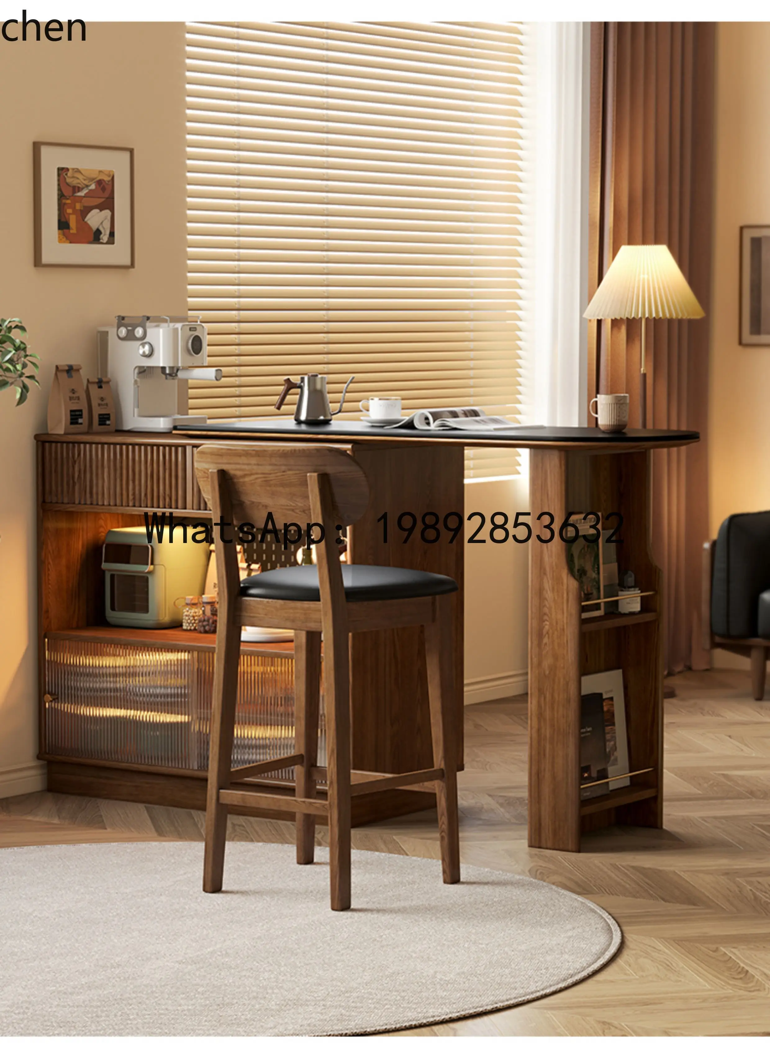 AA  solid wood rock slab bar counter cabinet, living partition chest cabinet, storage side cabinet