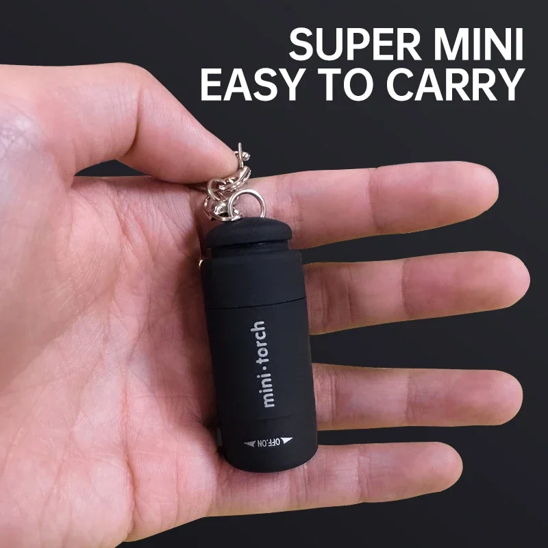 Outdoor Keychain Flashlight Rechargeable LED Mini Pocket Flashlight For Camping Hiking Emergencies
