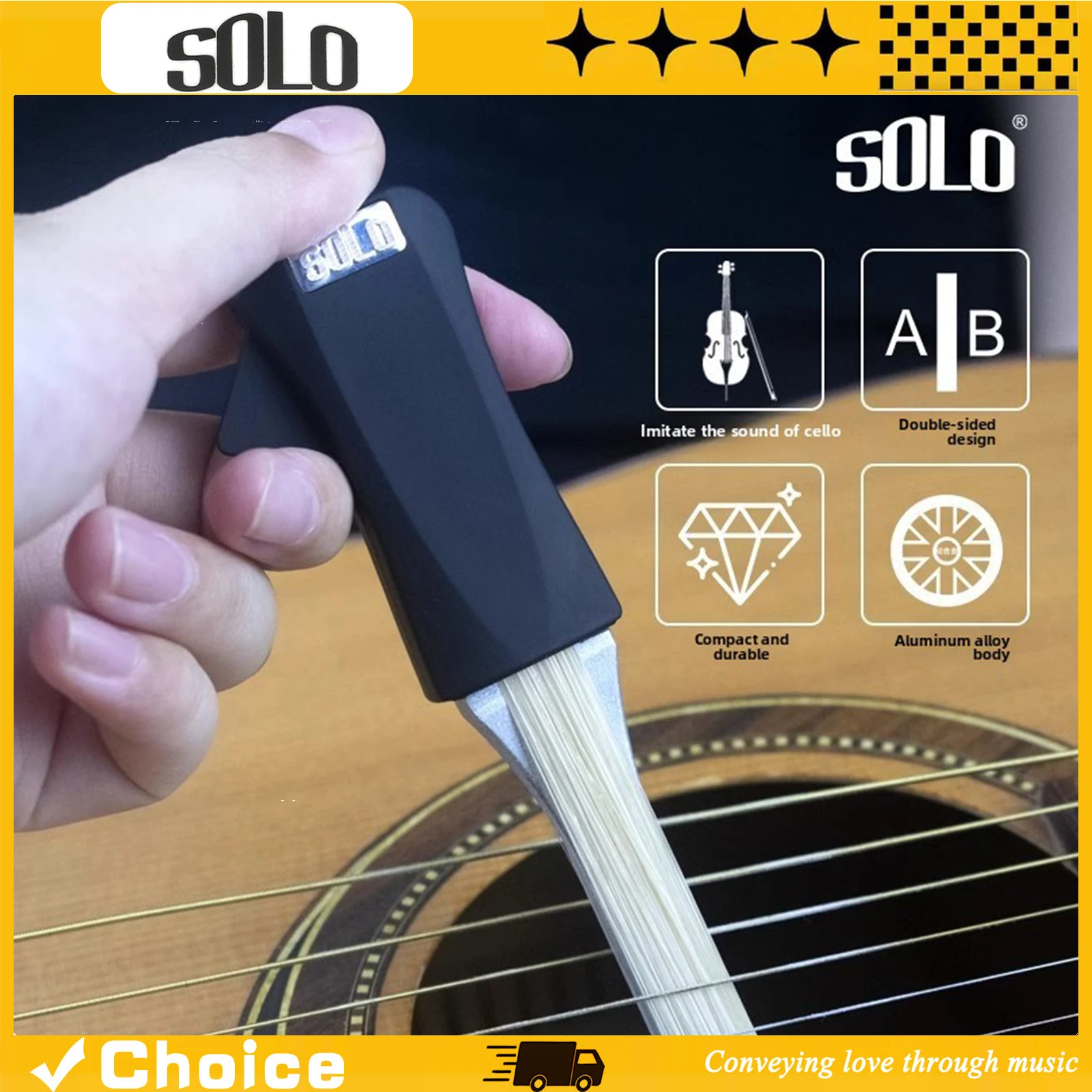 SG-935 Solo Guitar Bow  Aluminum Alloy Body Compact & Durable Non-Damage to Guitar Strings for Acoustic/Electric Guitar