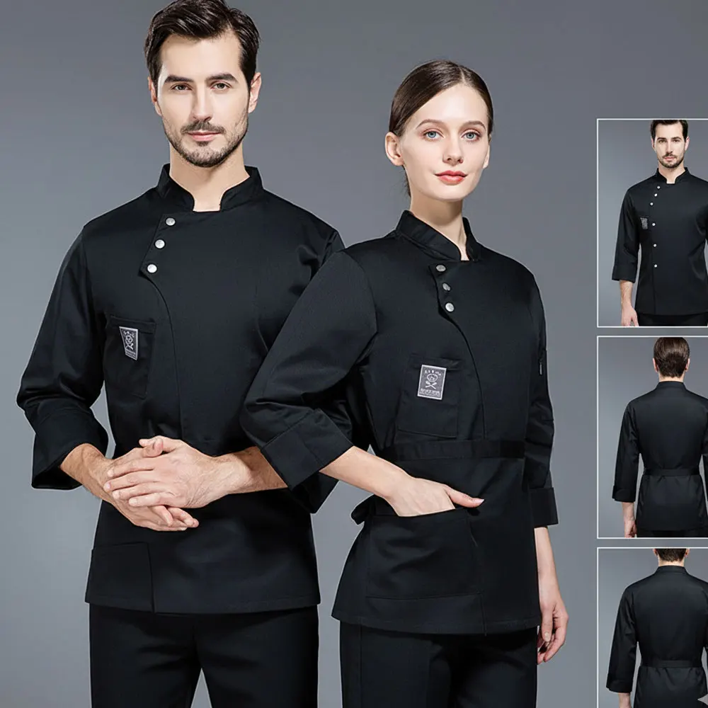 

Cooking Costume Pizzaiolo Chef Uniform Restaurant Cook Jackets Bakery Cafe Waiter Waitress Working Clothes
