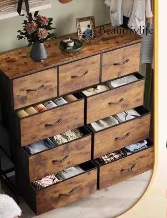 

easy-pull handle storage drawer cabinet 9 drawer dresser, suitable for bedroom hallway entrance,