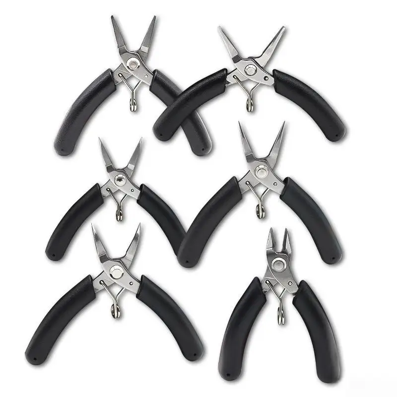 Jewelry Pliers Straight Long Nose Nippers Stainless Steel Toothless Sharp Mini Nose Pliers For Wire Bent Manual DIY Model Pliers