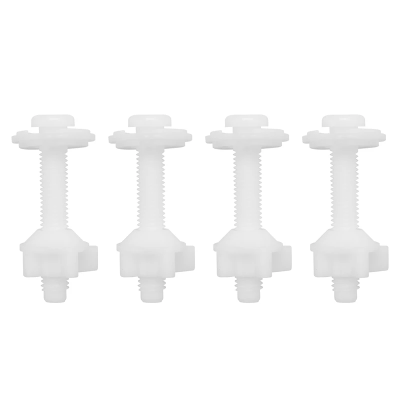 4PCS Toilet Seat Hinge Bolt Screws With Plastic Nuts And Washers Toilet Seat Replacement Parts Kit