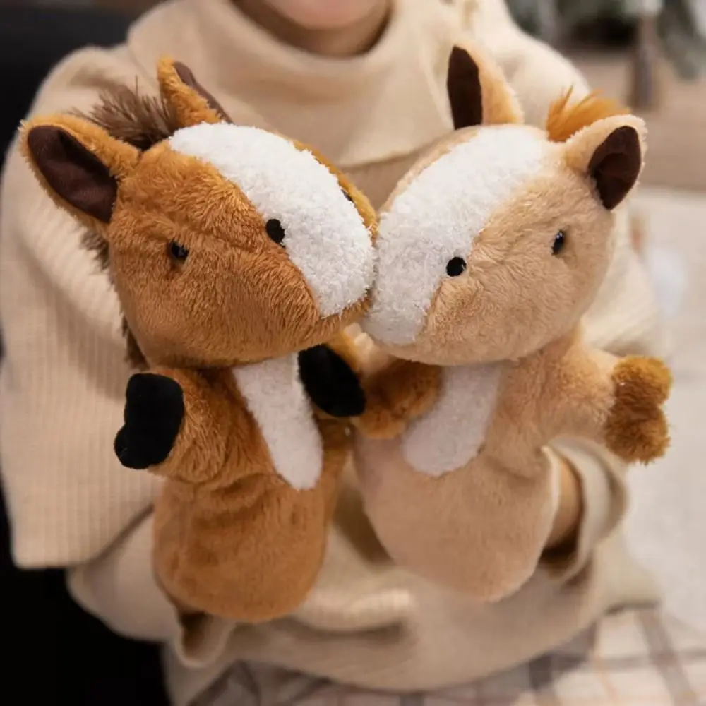 

Storytelling Animal Horse Hand Puppet Simulation Early Education Hand Finger Story Puppet Soft 25cm Stuffed Horse Gift